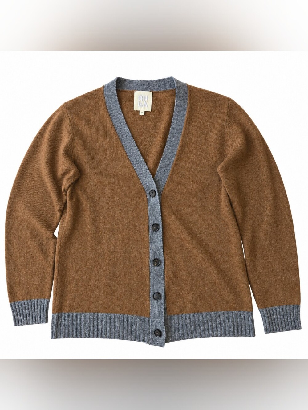 Ron Herman RHLA Italian Recycled Cashmere Colorblock Cardigan - Size 2 (Medium)